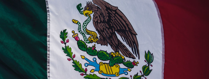 Close-up of a Mexican flag